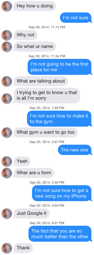 Illustration for article titled Using iOS 8’s QuickType on Tinder Will Not Get You Laid